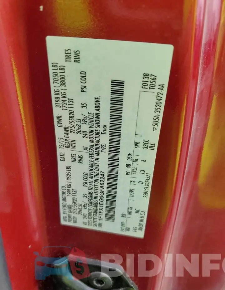 1FTFX1EG0GFA62247 Photo# 12
