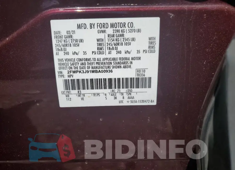 2FMPK3J91MBA00936 Photo# 12