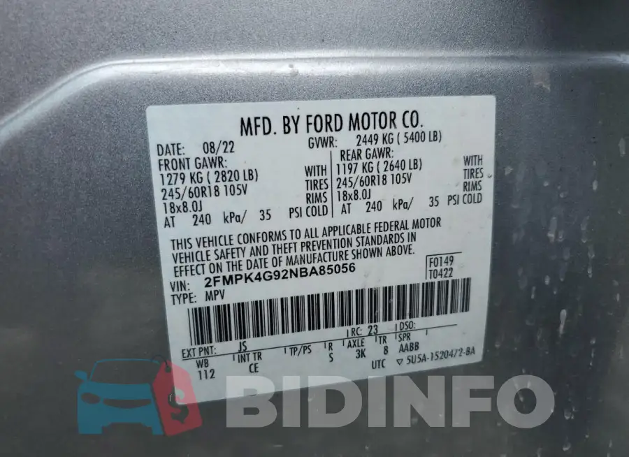 2FMPK4G92NBA85056 Photo# 13