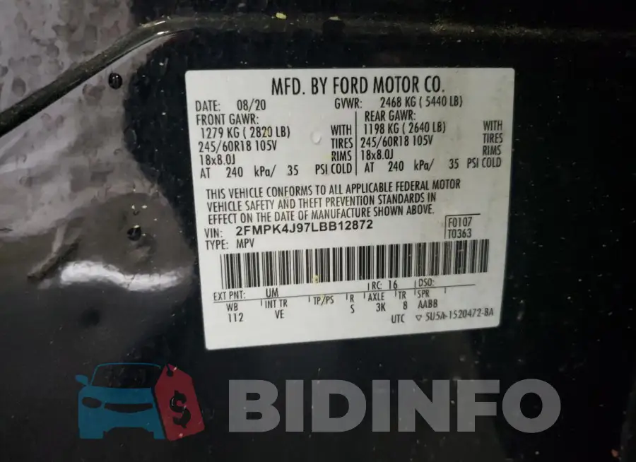 2FMPK4J97LBB12872 Photo# 13