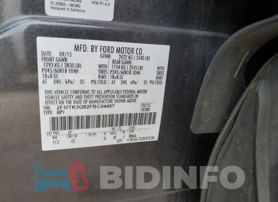 2FMTK3G82FBC04497 Photo# 12