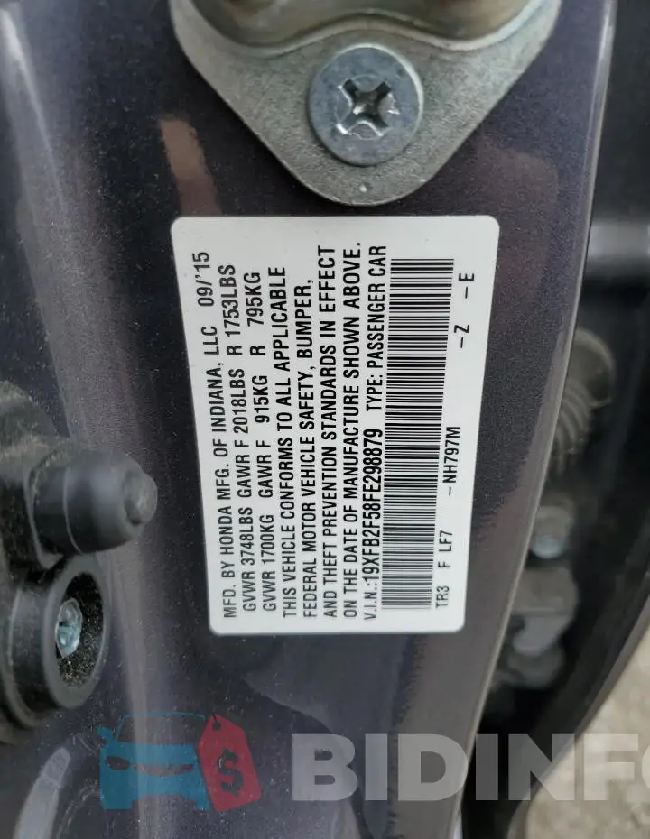 19XFB2F58FE298879 Photo# 12