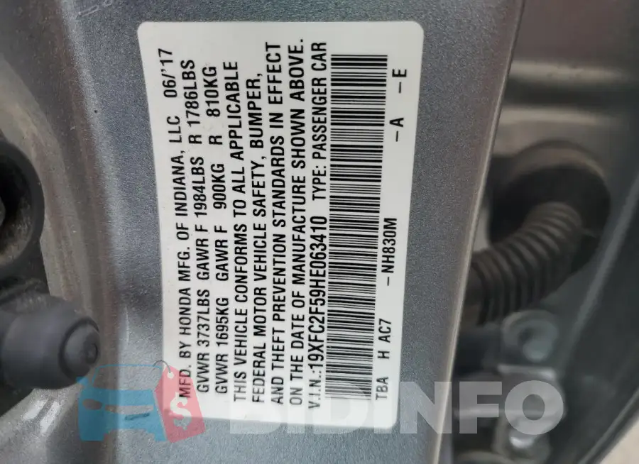 19XFC2F59HE063410 Photo# 12