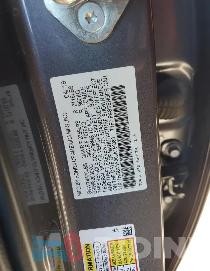 1HGCV1F30JA150080 Photo# 12