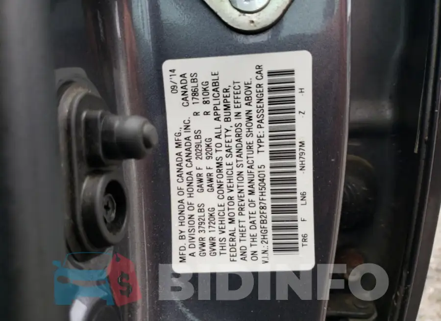 2HGFB2F87FH504015 Photo# 12