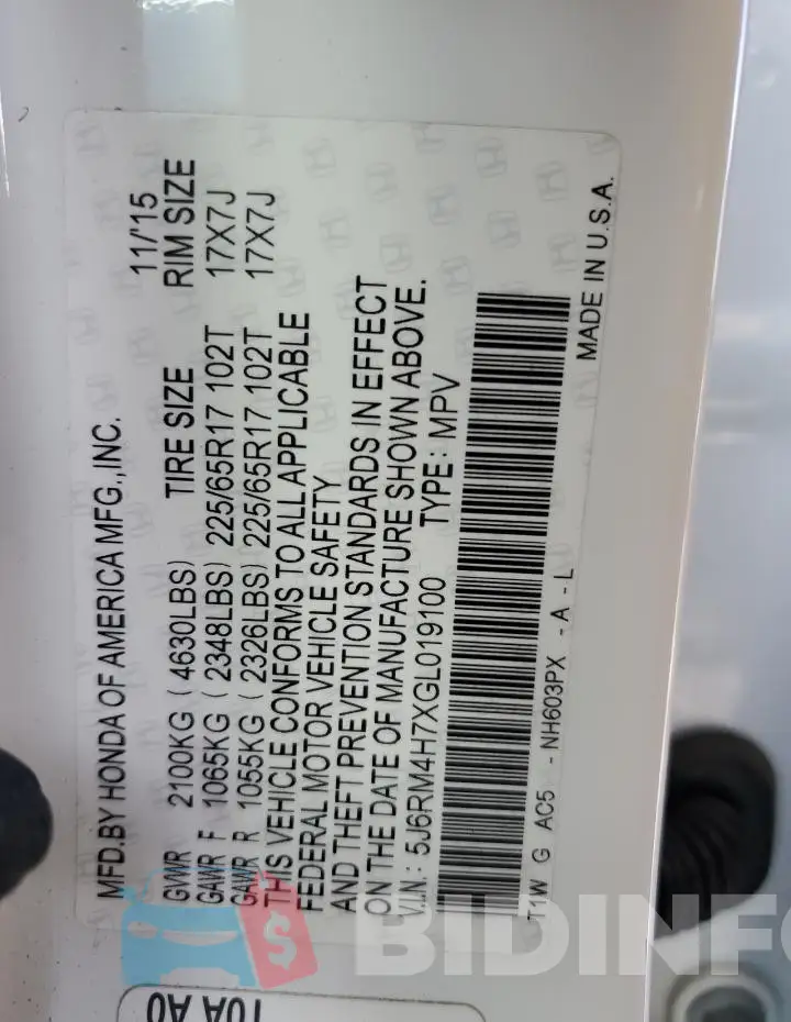 5J6RM4H7XGL019100 Photo# 13