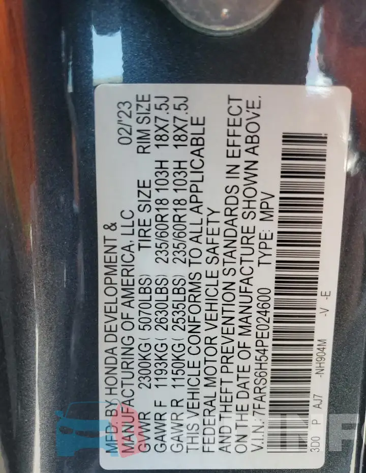7FARS6H54PE024600 Photo# 12