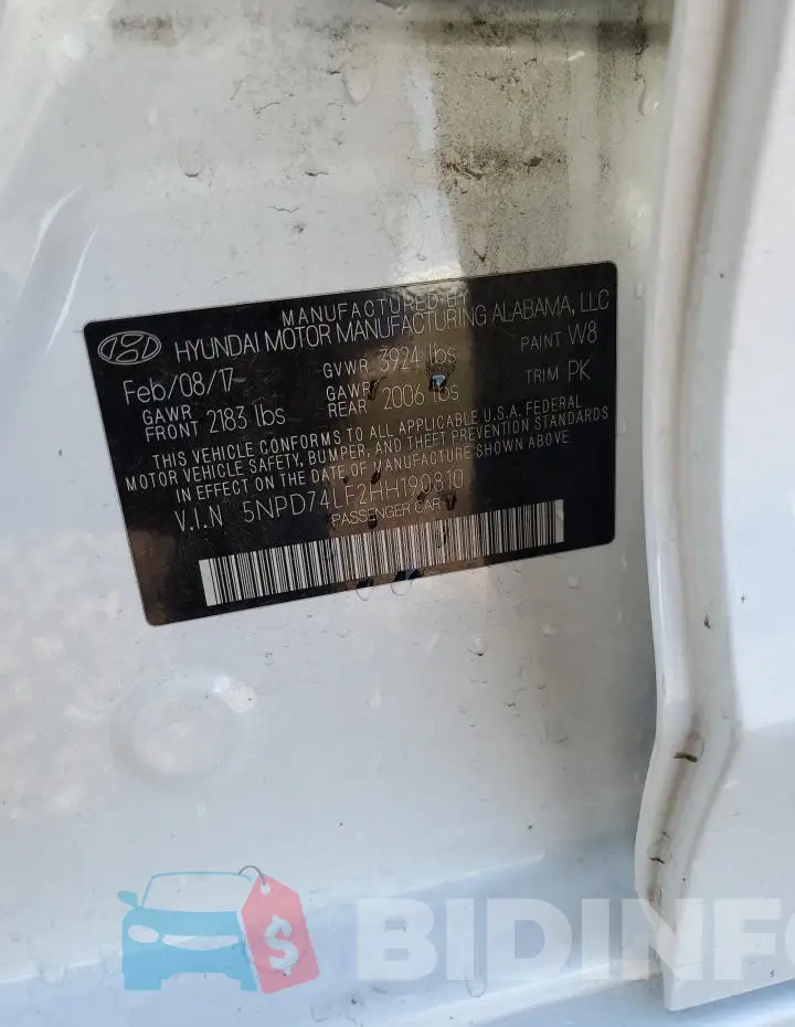 5NPD74LF2HH190810 Photo# 12