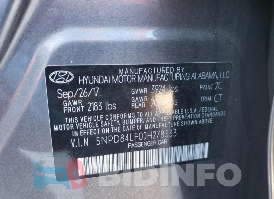 5NPD84LF0JH278533 Photo# 12