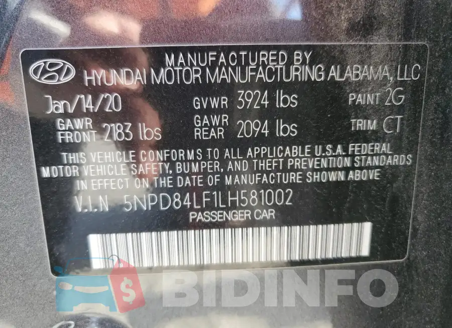 5NPD84LF1LH581002 Photo# 13