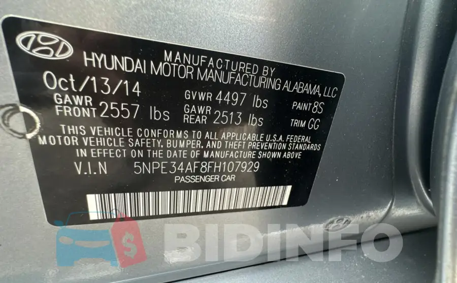 5NPE34AF8FH107929 Photo# 10