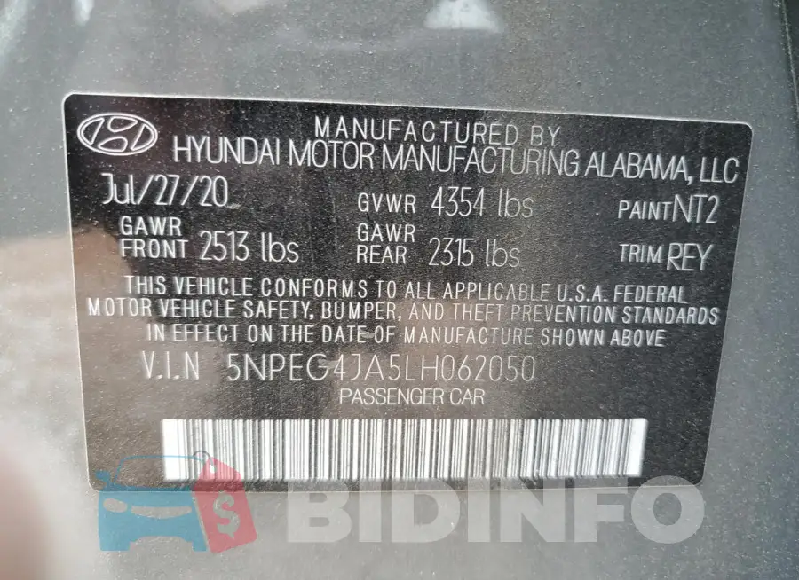 5NPEG4JA5LH062050 Photo# 13