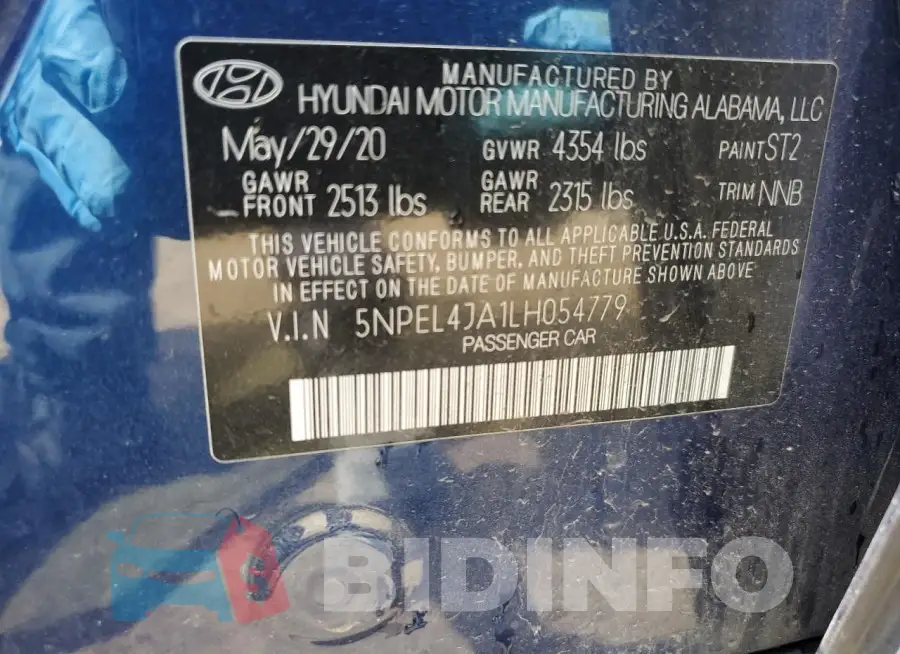 5NPEL4JA1LH054779 Photo# 13