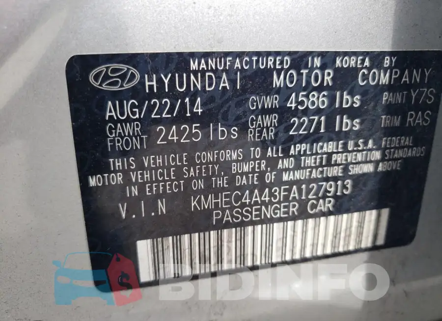 KMHEC4A43FA127913 Photo# 12