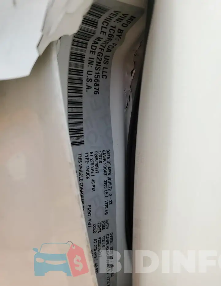 1C6RR7FG2NS156876 Photo# 12