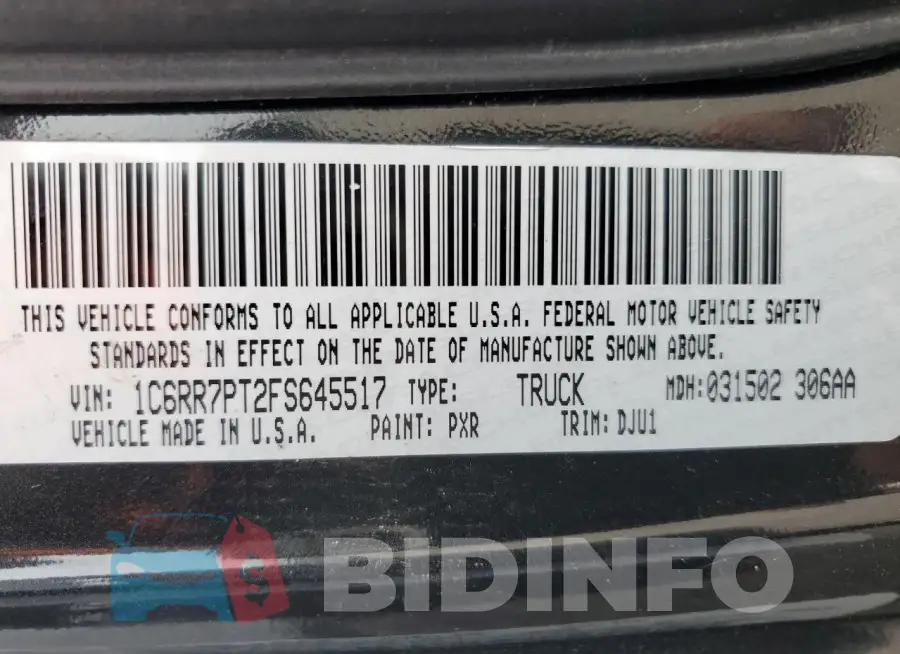 1C6RR7PT2FS645517 Photo# 12