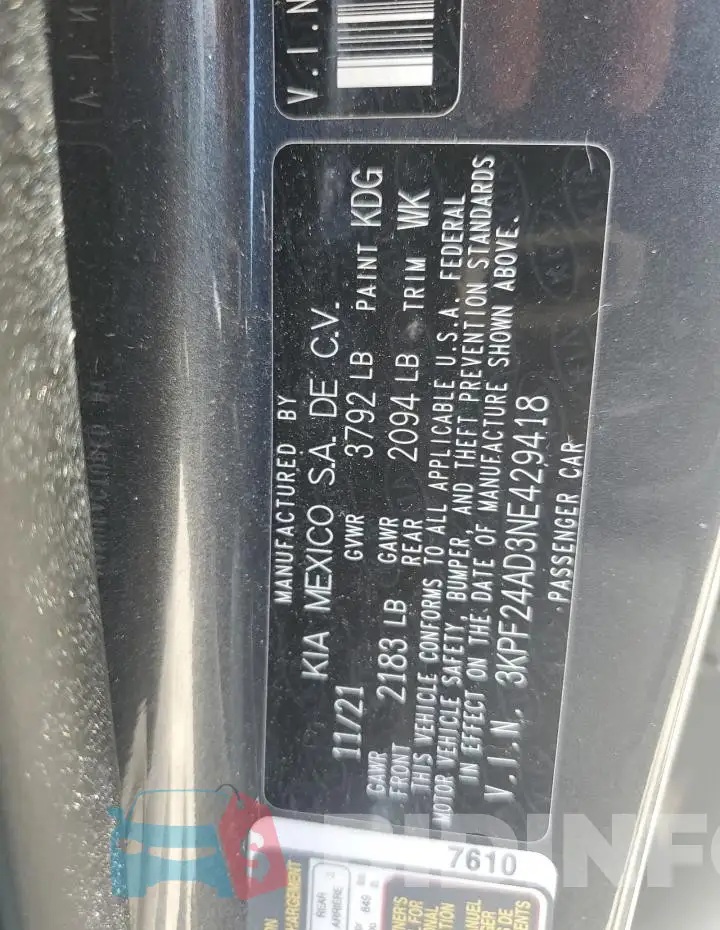 3KPF24AD3NE429418 Photo# 12