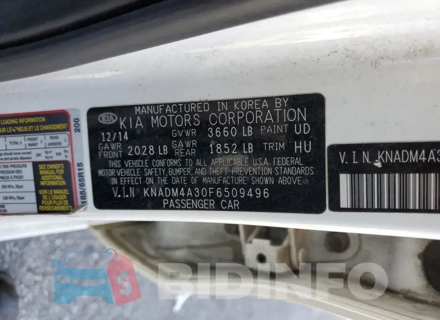 KNADM4A30F6509496 Photo# 12