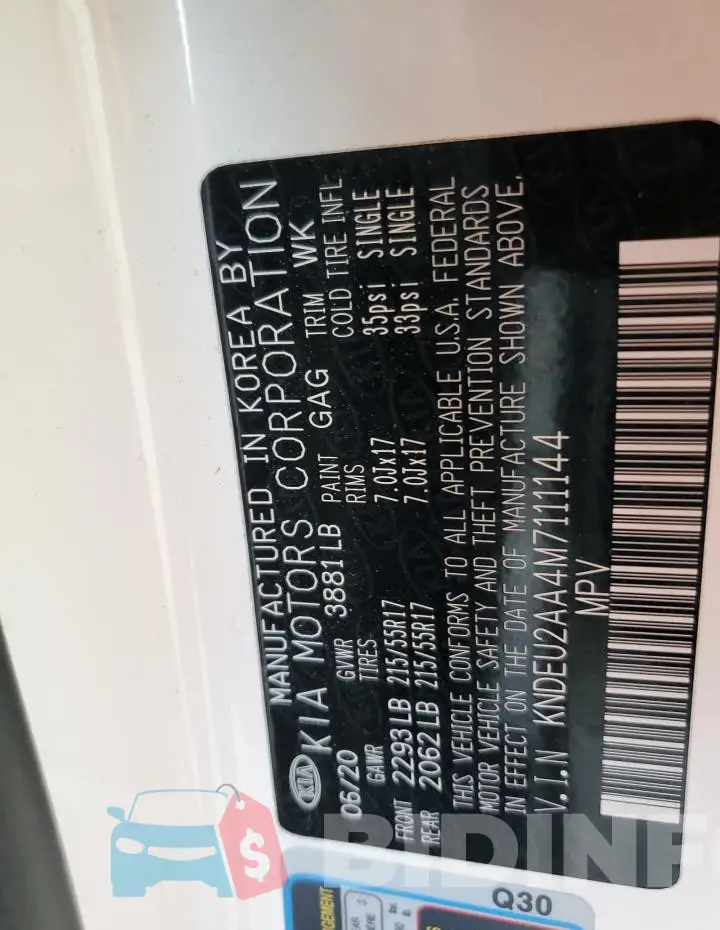 KNDEU2AA4M7111144 Photo# 13