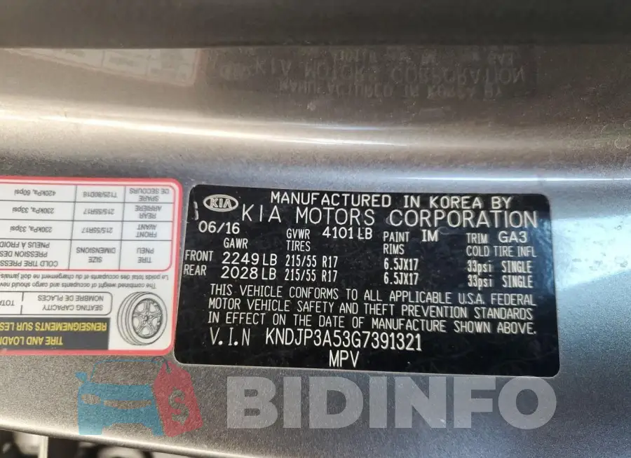 KNDJP3A53G7391321 Photo# 12