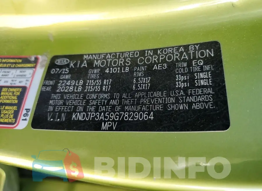 KNDJP3A59G7829064 Photo# 12