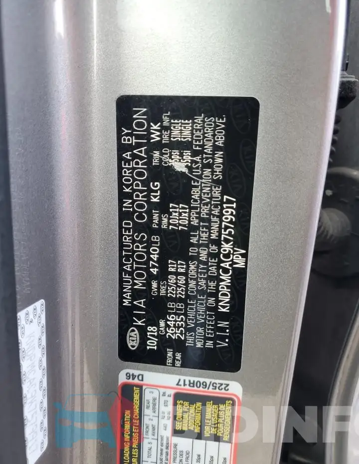 KNDPMCAC9K7579917 Photo# 13