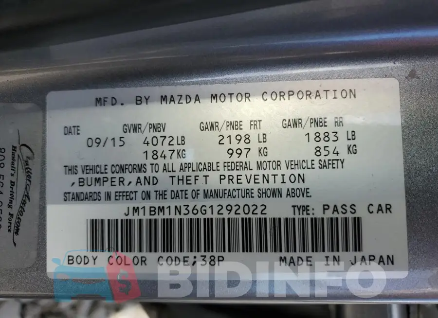 JM1BM1N36G1292022 Photo# 12