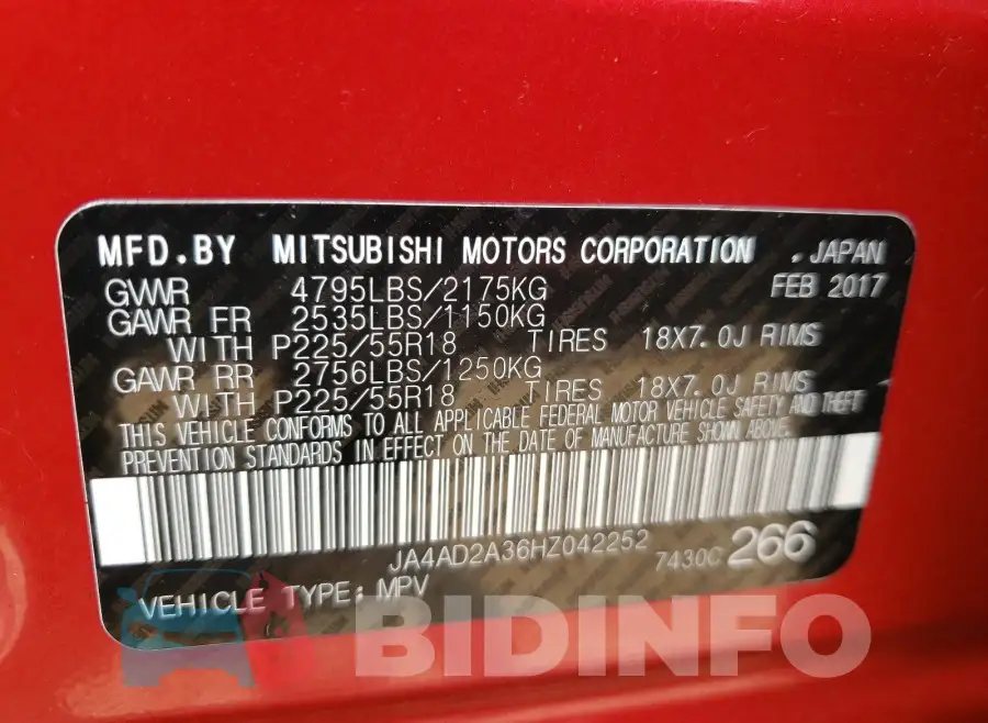 JA4AD2A36HZ042252 Photo# 10