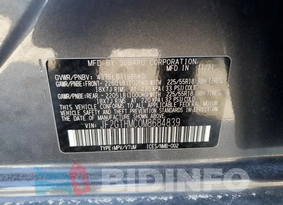 JF2GTHMC0M8684839 Photo# 14