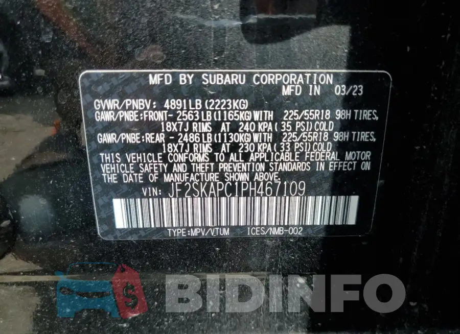 JF2SKAPC1PH467109 Photo# 12