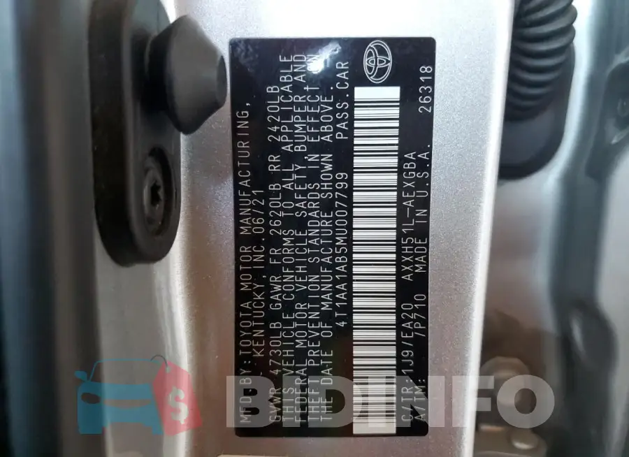 4T1AA1AB5MU007799 Photo# 13