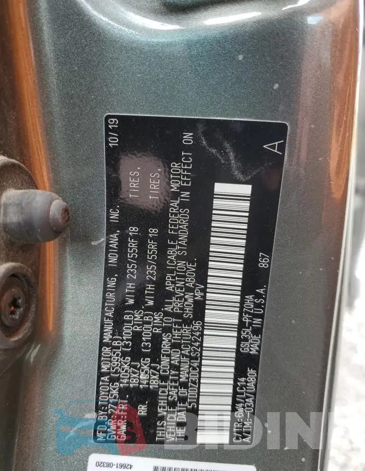 5TDDZ3DC4LS242496 Photo# 13