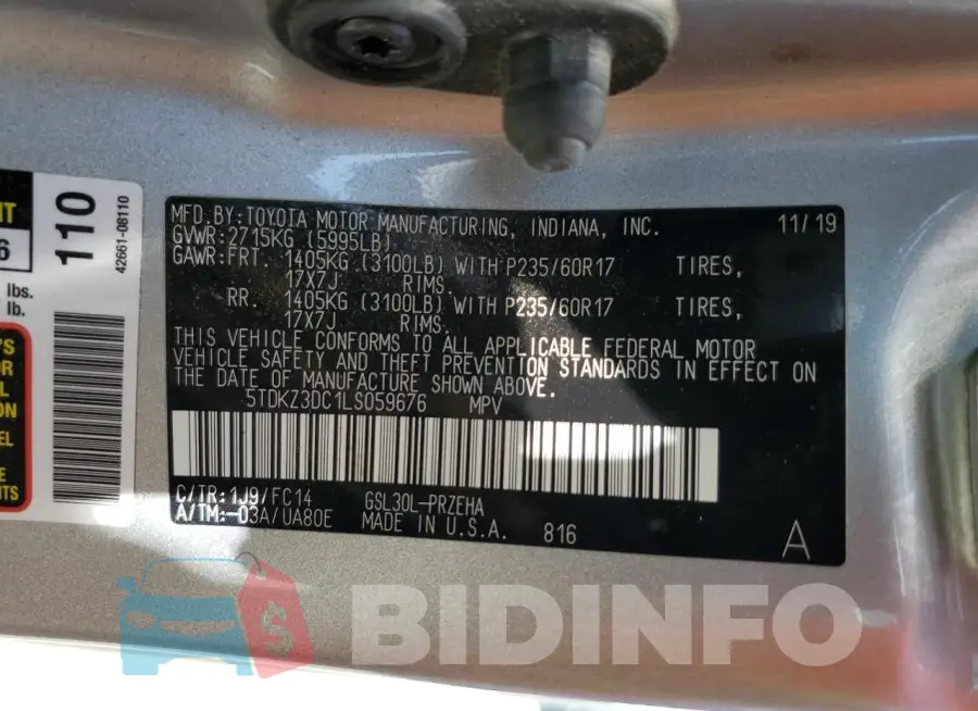 5TDKZ3DC1LS059676 Photo# 13