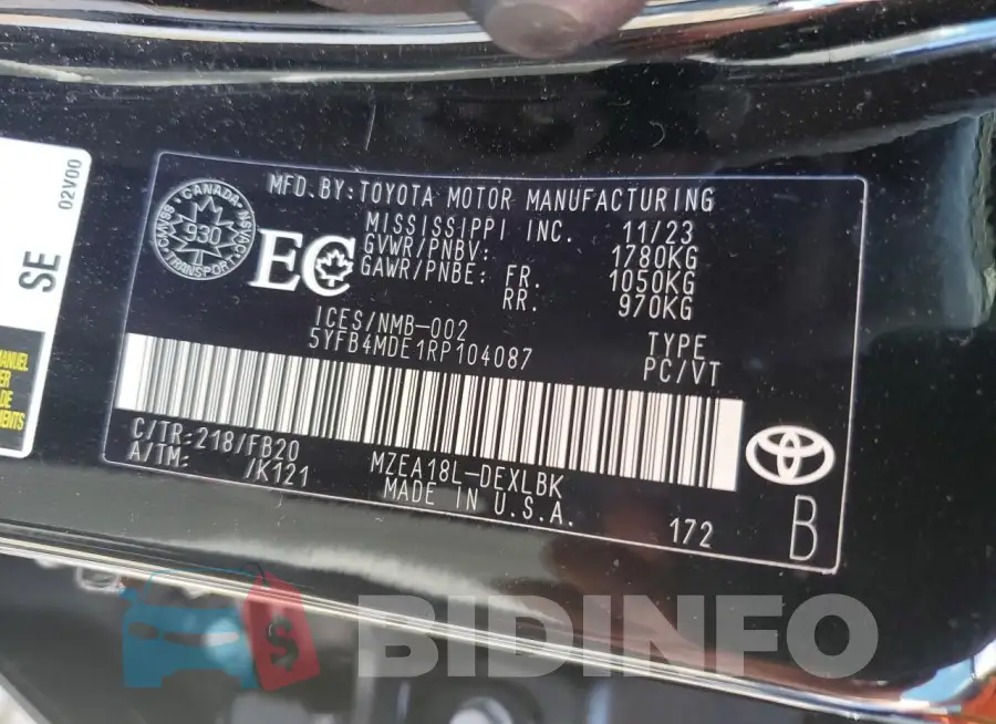 5YFB4MDE1RP104087 Photo# 13
