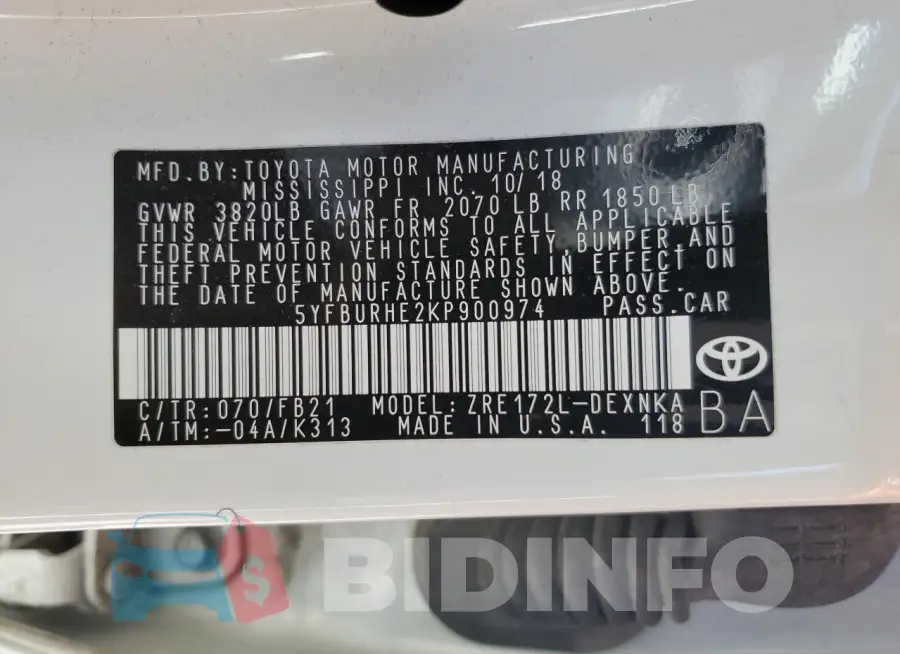 5YFBURHE2KP900974 Photo# 12
