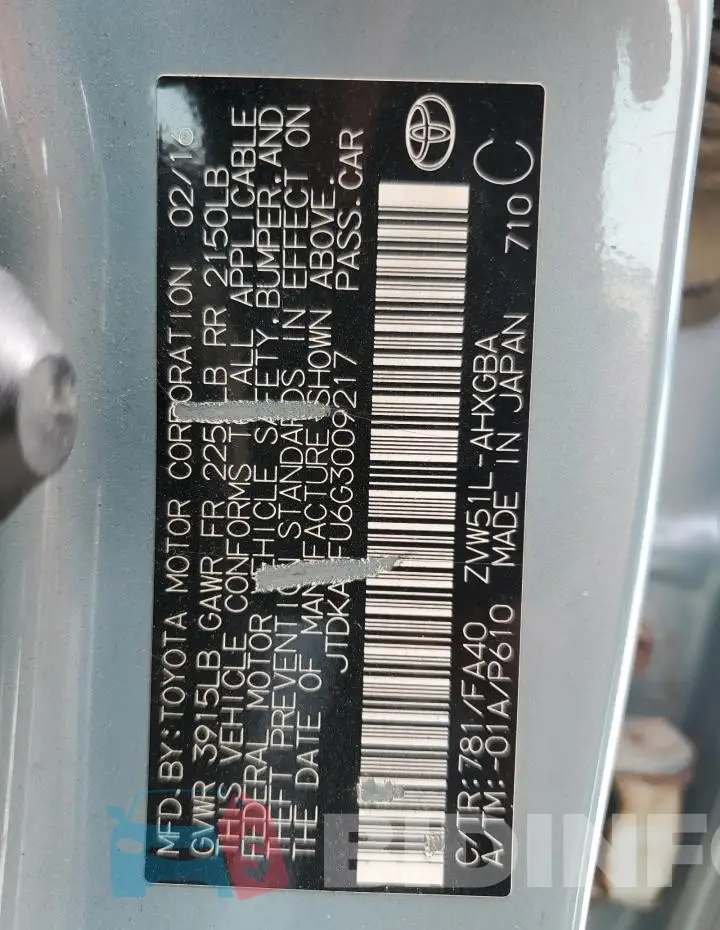 JTDKARFU6G3009217 Photo# 12