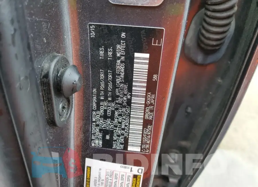 JTEZU5JR3G5115657 Photo# 12