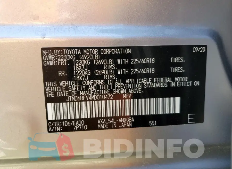 JTMD6RFV4MD010472 Photo# 14