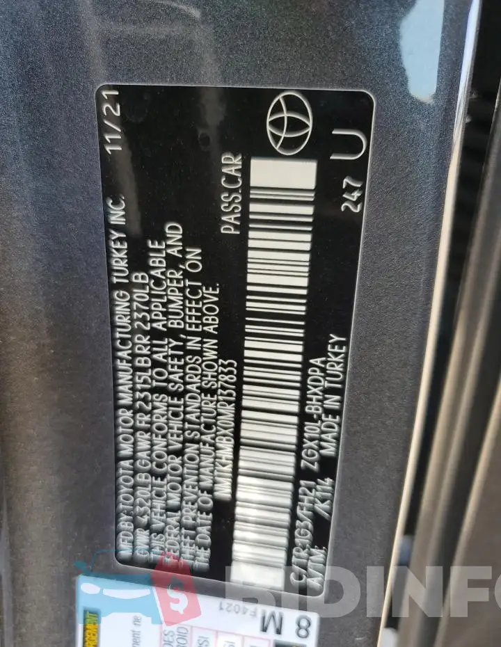 NMTKHMBX0MR137833 Photo# 12