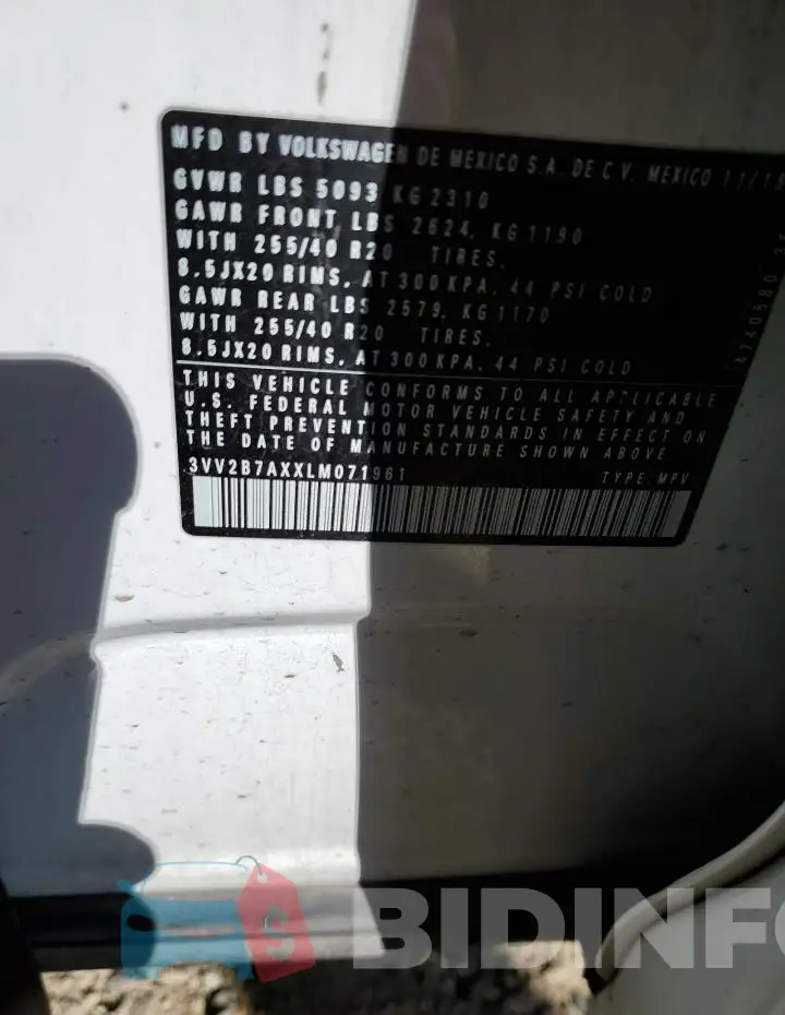 3VV2B7AXXLM071961 Photo# 13