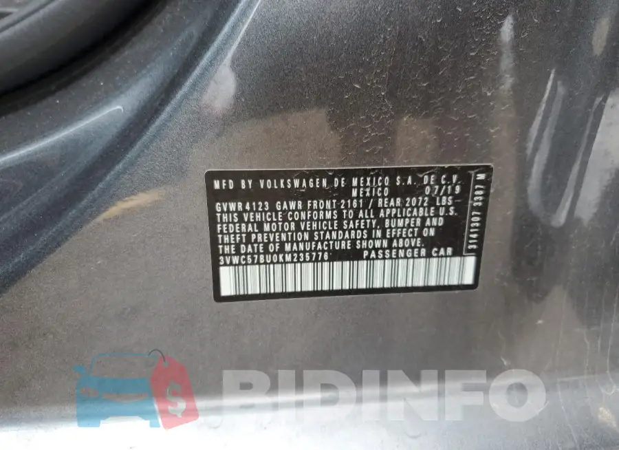3VWC57BU0KM235776 Photo# 12