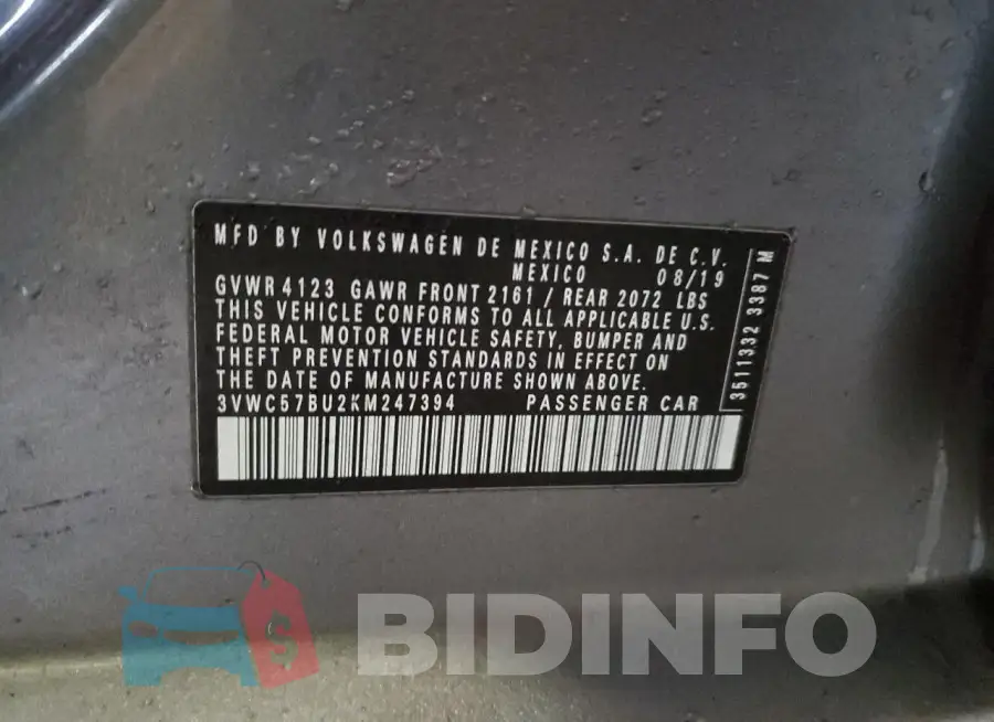 3VWC57BU2KM247394 Photo# 12