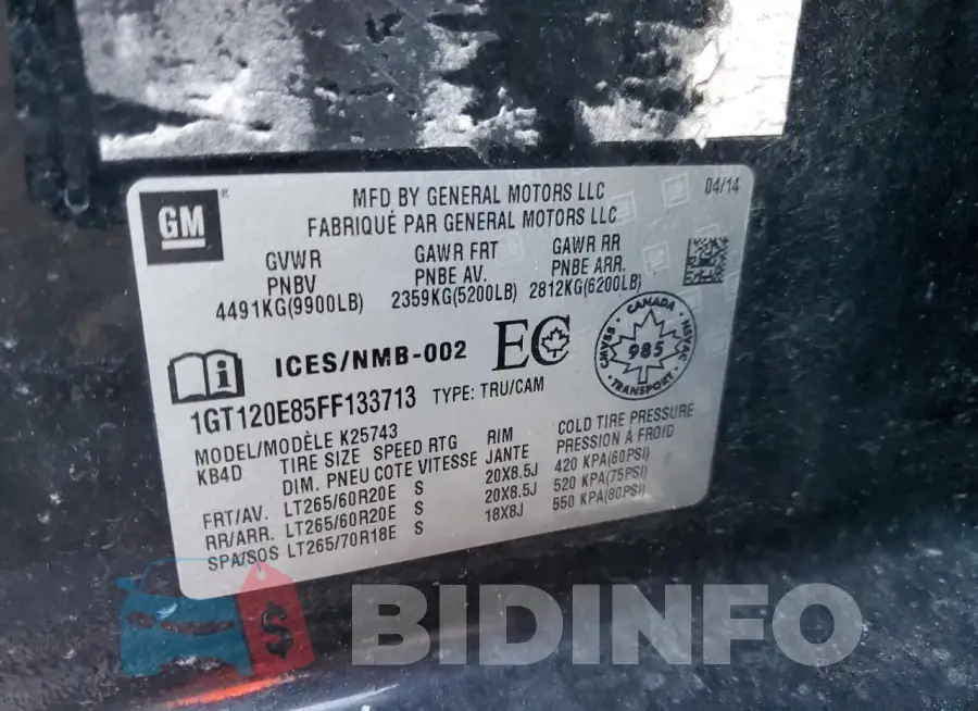 1GT120E85FF133713 Photo# 12