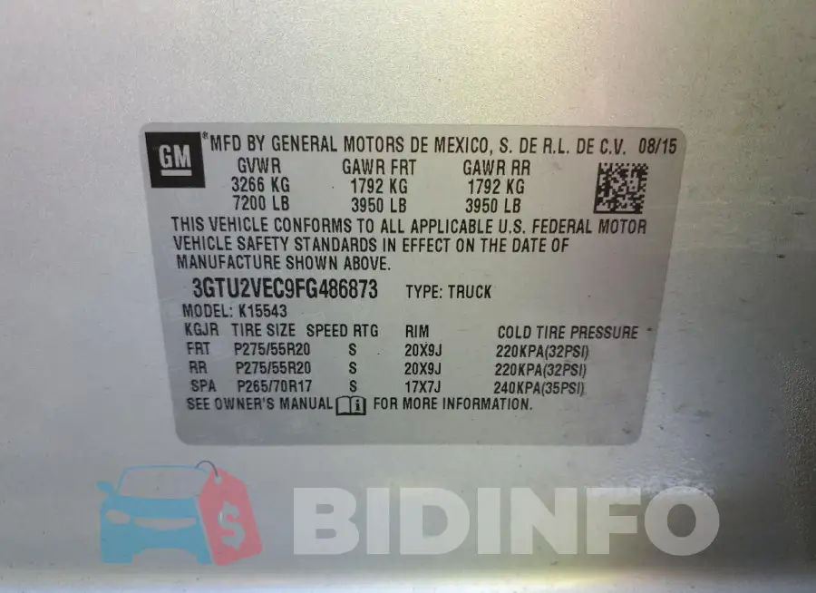 3GTU2VEC9FG486873 Photo# 12