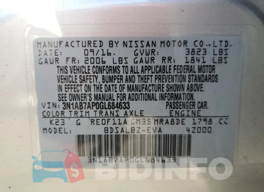 3N1AB7AP0GL684633 Photo# 13