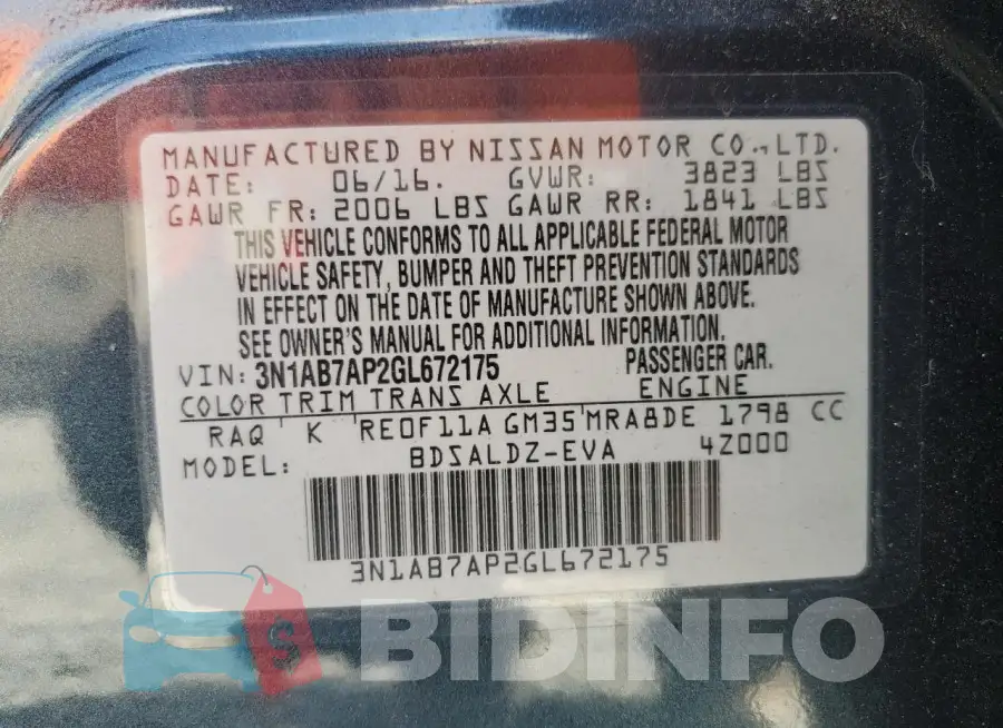 3N1AB7AP2GL672175 Photo# 13
