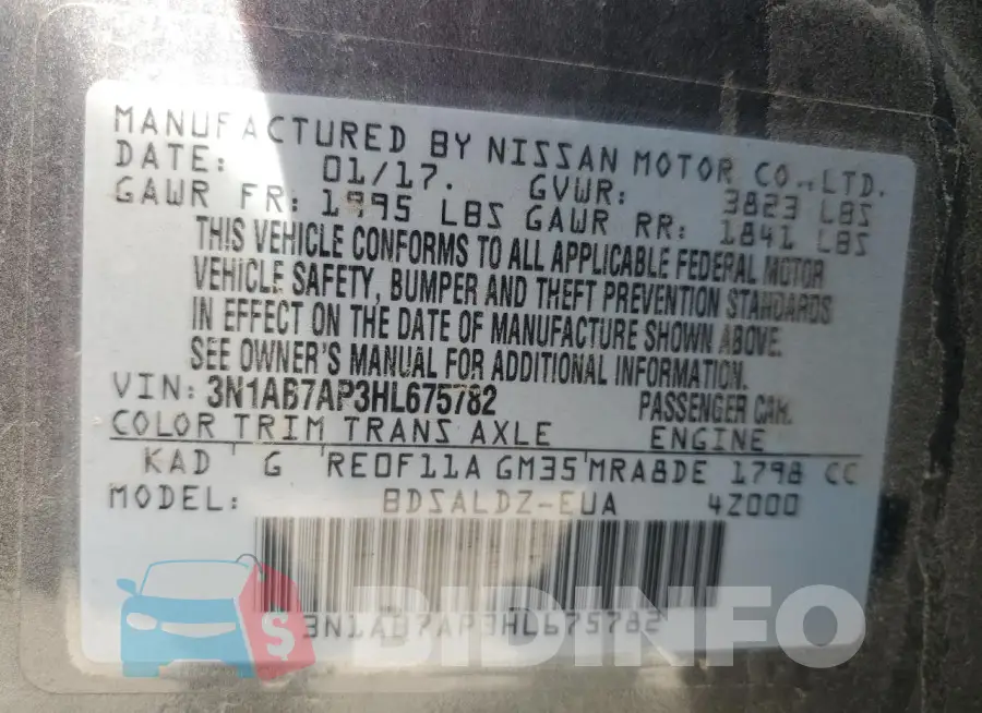3N1AB7AP3HL675782 Photo# 12