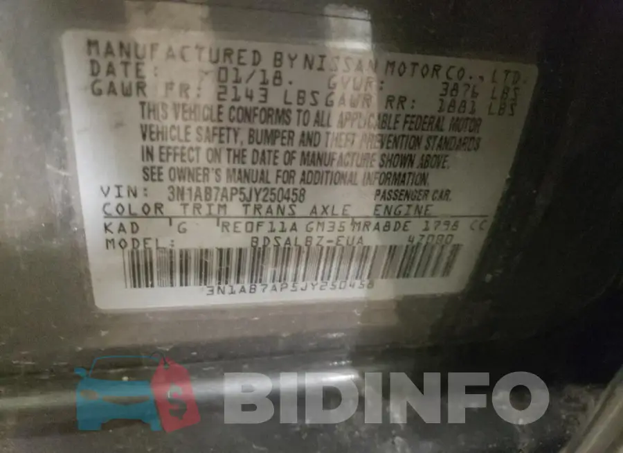 3N1AB7AP5JY250458 Photo# 12