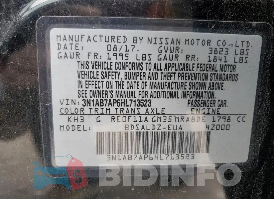 3N1AB7AP6HL713523 Photo# 12