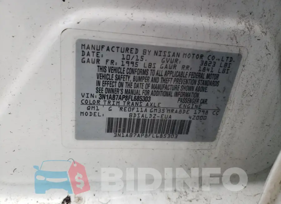 3N1AB7AP8FL685303 Photo# 13